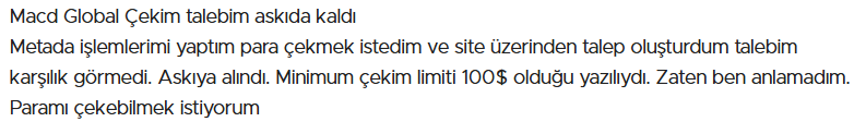 macd şikayet